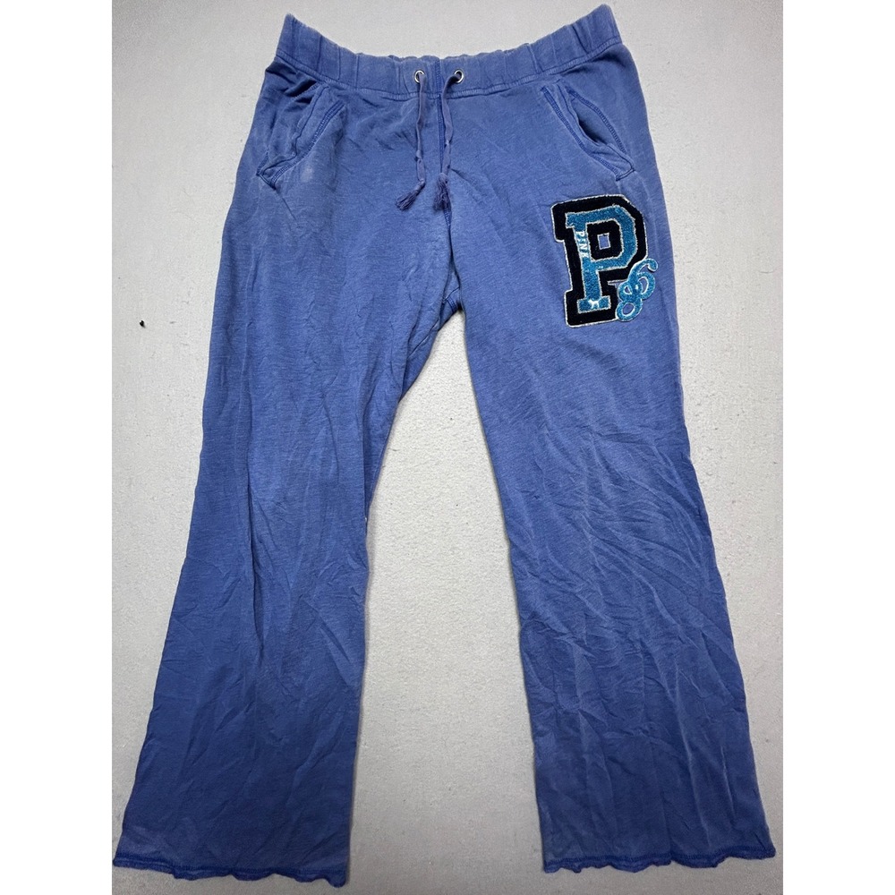 PINK Victoria's Secret Sweatpants Cotton Blend Blue Marled Medium Womens